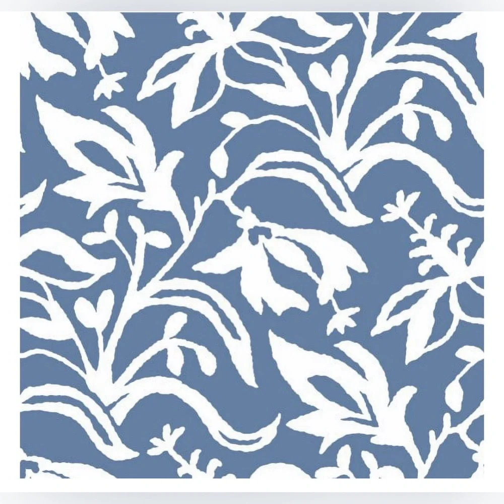 Mainstays Floral Printed Tassel Trim 72” x 72” Fabric Shower Curtain